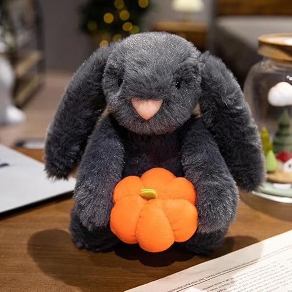 Halloween-pehmolelu, plussilelu, 26 cm, Halloween-kurpitsapehmolelu kurpitsalla, plussahenki, pehmolelu-paholaiset hatuilla (kani) rabbit