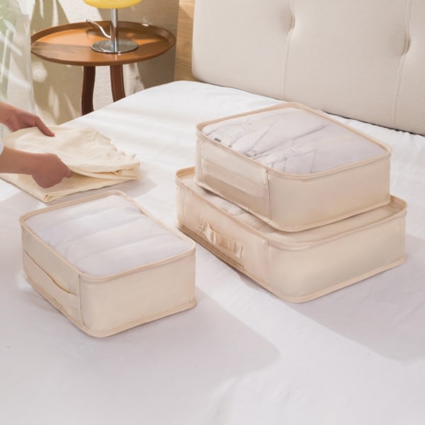 9st enfärgad reseförvaringsväska Set Bärbar resväska Kläderpackningsväska för semmester Rosa