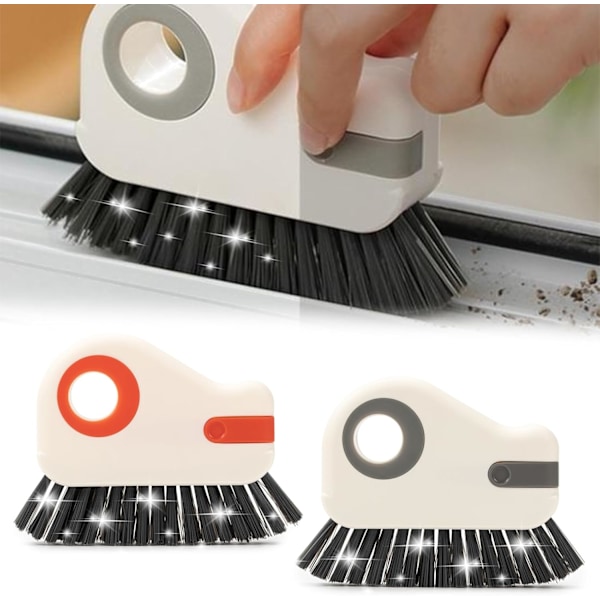 2-piece multi-purpose window track cleaning tool with bristles for multiple uses, perfect for cleaning sliding door tracks