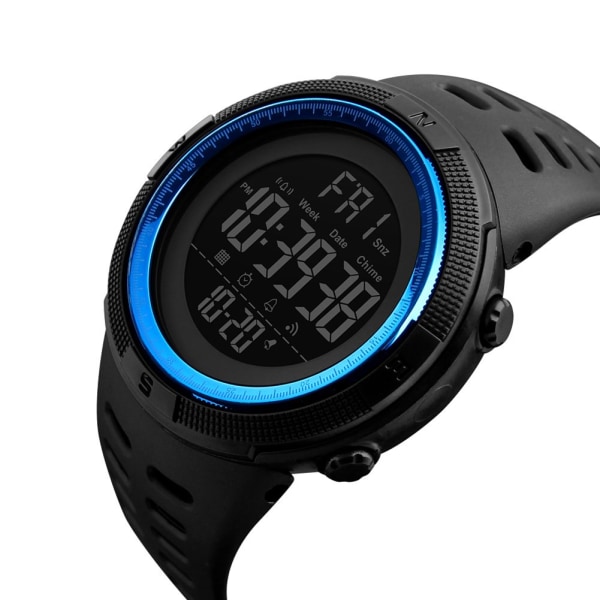Digital watch för män LED elektronisk watch med alarm Stoppur Countdown kalender datumvisning