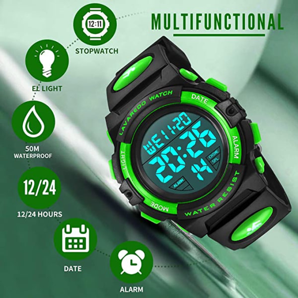 Digital watch, 50m waterproof sports watch