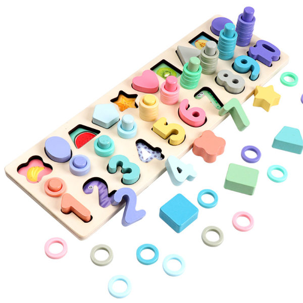 Montessori-leksaker i trä för barn, nummerpusselsorterare f