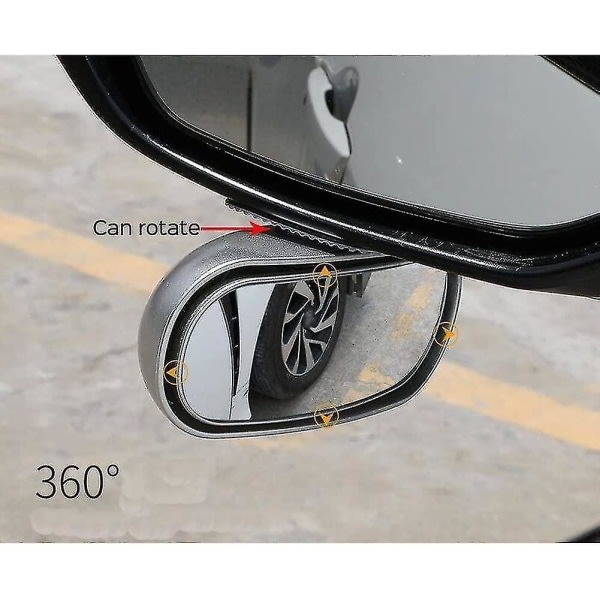 2st Döda vinkel sidospegel, bil exteriör döda vinkel spegel 360 graders spegel Bil backspegel för bil, lastbil, suv, husbil