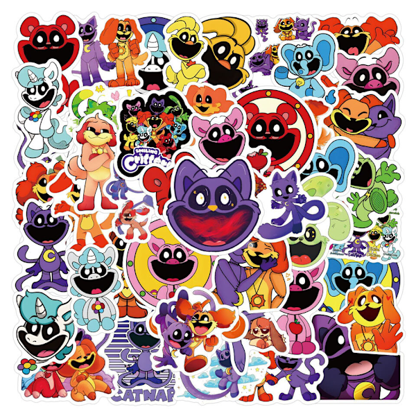 45 cm Smiling Critters Plys Kat Lur Dag Blød Fyldt Dukke Legetøj Ba 50pcs Smiling stickers