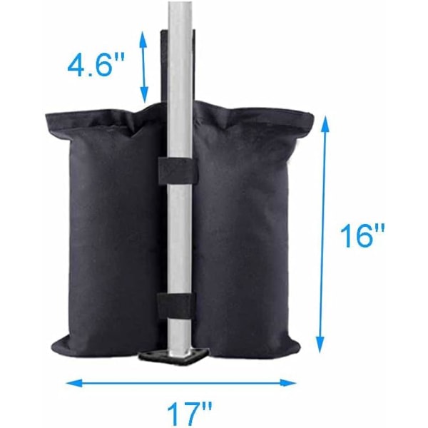 Sandsäckar med balansvikt för uteplatsparaply, pop up-tält, kapell och andra utemöbler. 4 s (41 x 43 cm) per pakkaus (påsar, hiekka utan sand)