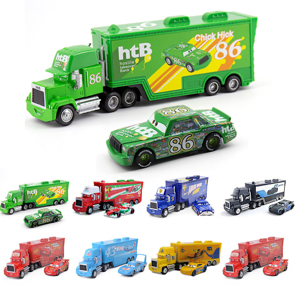 Disney Pixar Cars Chick Hicks Lynet McQueen Mack Hauler Lastbil & Bil Børnelegetøj #6