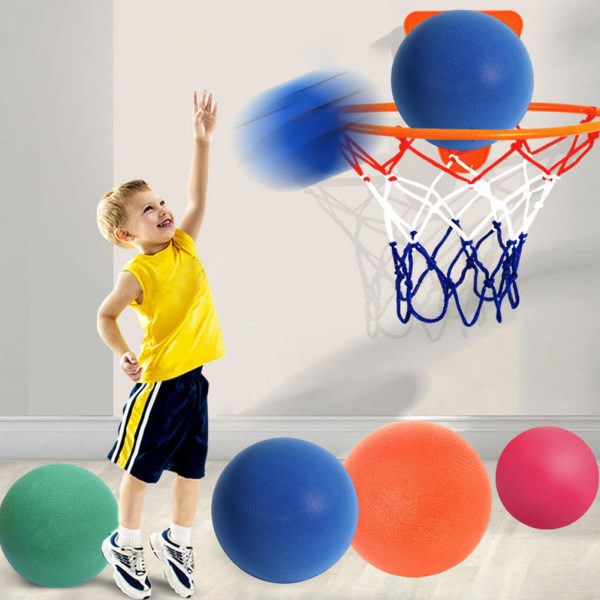 Indendørs Handleshh Silents Basketball Soft No Inflation Træning Basketball Med Nettaske til Børn Orange 24cm