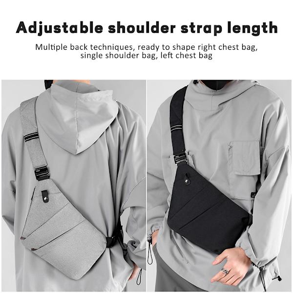 Snygg stöldskyddad ultratunn crossbody-väska med enkel axelrem black