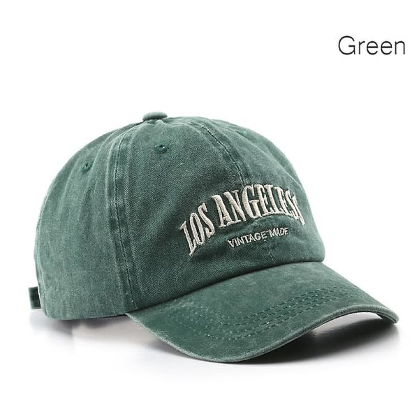 Keps för män och kvinnor mode broderi hattu Bomull Soft Top Kepsar Casual Retro Snapback -hattar Unisex Justerbar Grön