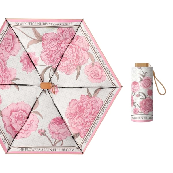 Udskriv Pocket Paraplyer Ultralættet solbeskyttelsesparaplyer for udendørsbrug Rosa