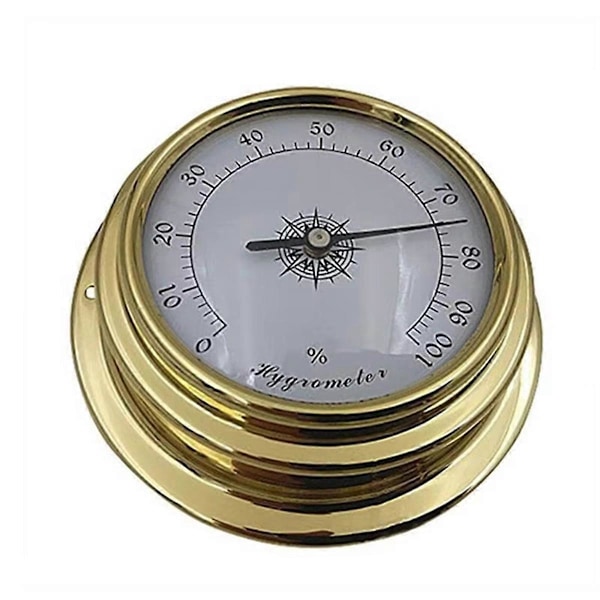 4-delars båtbarometer, klocka, termometer, hygrometer, väderstationsset, mässing, väggmonterad typ