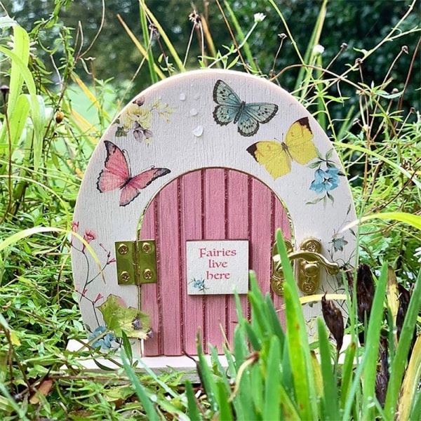 Miniatyr tre Fairy Door Fairy Party Tema Dekorasjoner Trädgårdsrom Tilbehør Present for barn