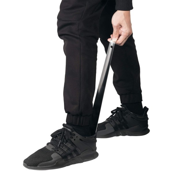 2-pack metall skohorn i rostfritt stål Skohorn med langa håndtag med komfortgreb for seniorer - Skohorn for stövlar og cowboystövlar