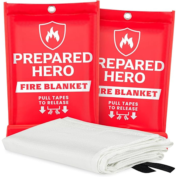 Nødbrannteppe - 2 pakker - Køkkenbrannteppe, hjem 40\" x 40\" brandtæppe, glasfiber brandtæppe