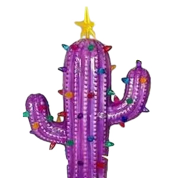 Resin Cactuses Utseende Ljus DIY Löstagbar glödande växtlampa för sovrum Lila