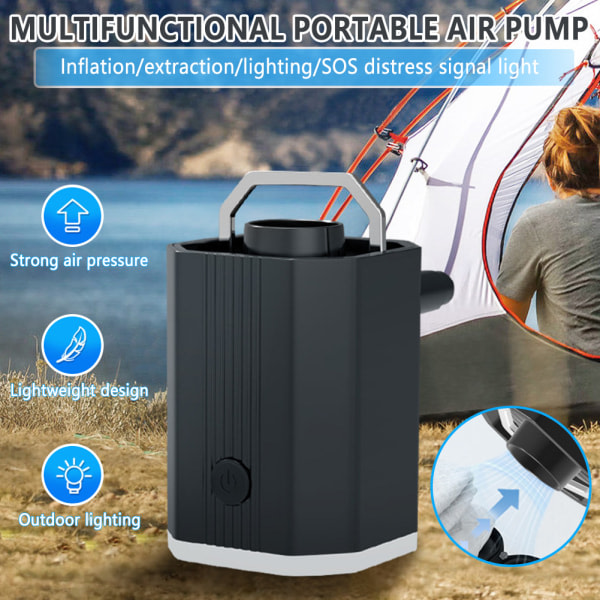 Ultra Small Airs Pump Med Lätt Oppladningsbart Oppblåsningsverktøy For Floats Airs Bed Svart