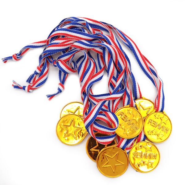 36 stycken vinnande medaljer Barn Plast Guld Silver och Brons DXGHC