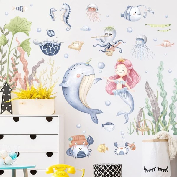 Ocean wall decals for kids, ocean fish wall decals