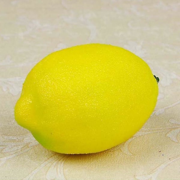 3 st Realistiska konstgjorda frukter falska frukter for dekorasjon Gul citron