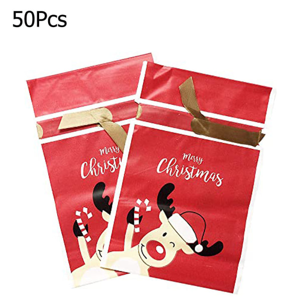 50 julgodispåsar Candy Plastic Dragstring Wrap Bag