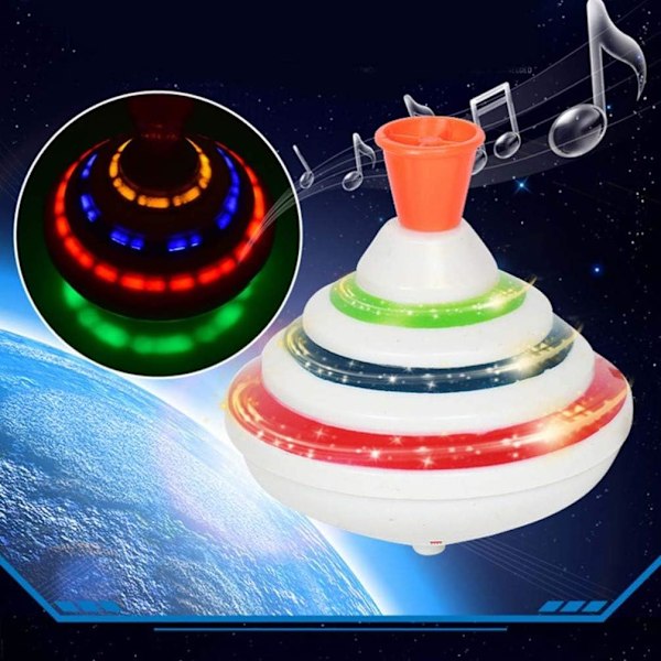 Musik Spinning Top Toy Light Up LED Spin Leksaker Blinkande Spinner Gyroscopes Toy