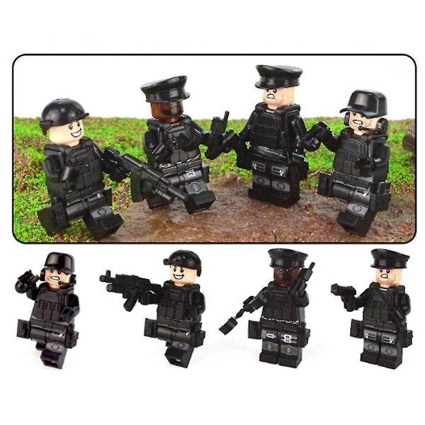 Militära Swat-lag Figur Legoingly Set Stadspolisens modellbyggklossar