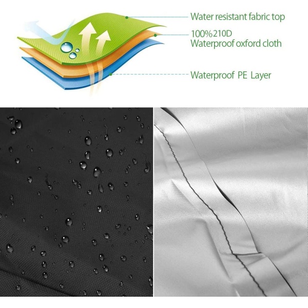 Vattentät, rund bäddsoffa cover, stark och hållbar 210D Oxford bäddsoffa cover(228x83 cm) (svart)