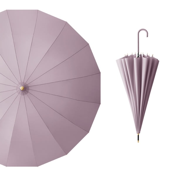 Automatiska paraplyer Vindtäta Fresh-Style Wide Auto Open Paraplyer UV-skydd J Handtag Paraplyer för unisex rosa
