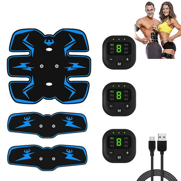 Abs Stimulator Magmuskler, tränare Body Toning Fitness, USB Uppladdningsbar--