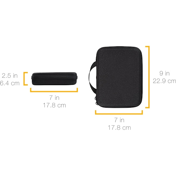 Basics - Medium Actionkamera Skyddande Fodral med Inre Skum, Bärbar och Lätt, 22,9 x 17,8 x 6,4 cm, Enfärgad, Svart D