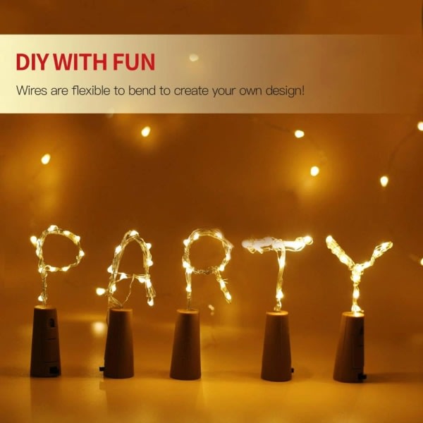 10 viinipullokynttilää String Fairy Light Festival Party Häät D