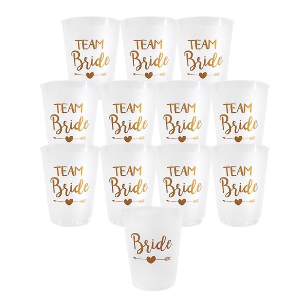 12 stk Team Bride Plastic Cup Hønefest Gjennomsiktig C