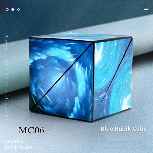 3D Magic Cube Shashibo Shape Shifting box Pusselleksaker til stede MC-06 Blue