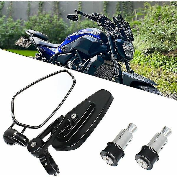 2024 Motorsykkelbackspeil Motorsykkelbackspeil Kompatibel Xj6 Mt01 Mt03 Mt07 Mt09 (svart) Ny