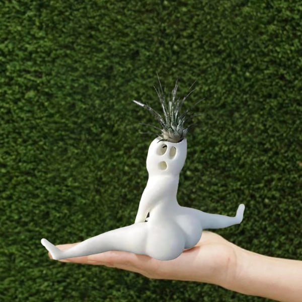 Funny Ghosts Resin Planter Ornament Genanvendelig Airs Plant Display Kruka for vinduer TV-skåp Blomkruka