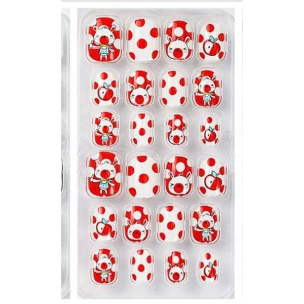 4 oppsett av søt barn som bærer Nail False Nail Stickers