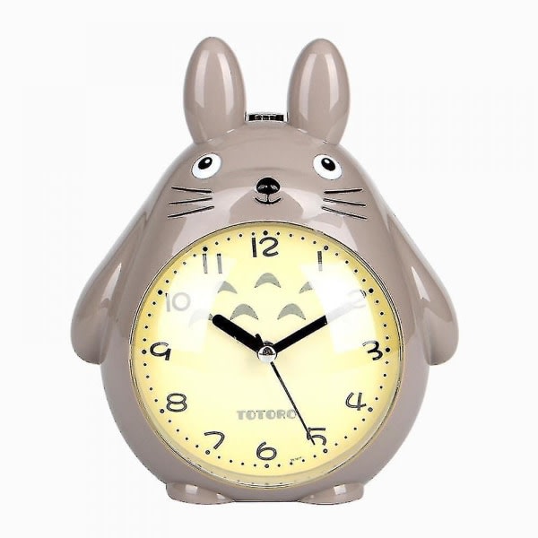 Saytay väckarklockor för sovrum, tecknad väckarklocka Totoro väckarklocka Nattljus, studentbarnhem Heminredning bordsklocka (grå) -ys Ty