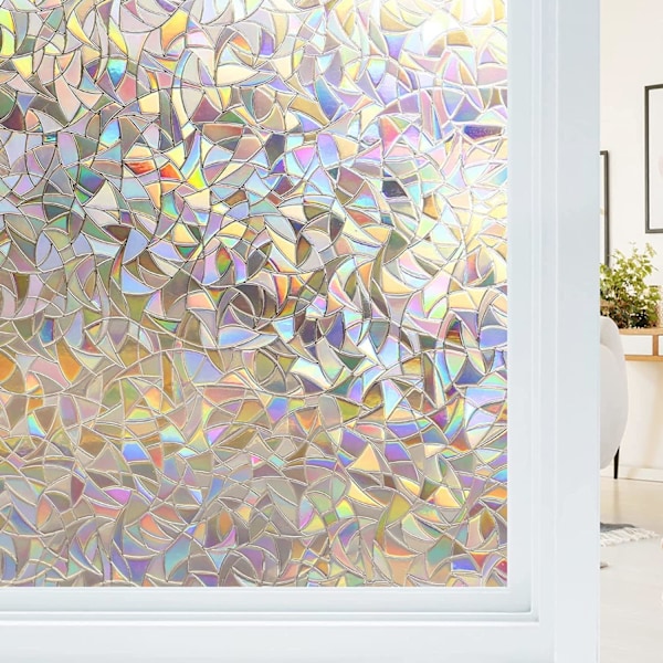 Elektrostaattinen ikkunakalvo sateenkaarivaikutuksella, koristeellinen anti-peeping-ikkunakalvo, 3D anti-UV-ikkunakalvo, 60x200cm 60x200cm