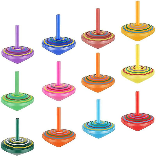 6 färgglada gyro-träleksaker