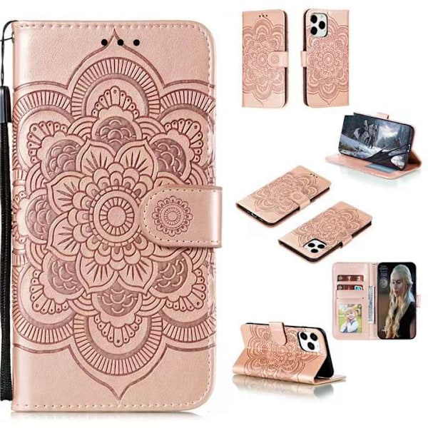 Sopii iPhone16e-puhelimen kuoreen Apple 13promax -käännettävä nahkakotelo Mandala x täyspaketti putoamista estävä suojakuori iPhone 11 Pro Max