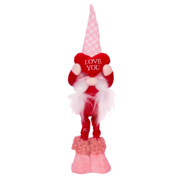 Alla hjärtans docka Långben Gnome Plysch Med Kärlek Hjärta Inredning Säsongsbetonad Dvärg Heminredning Present For Barn Flickor Man