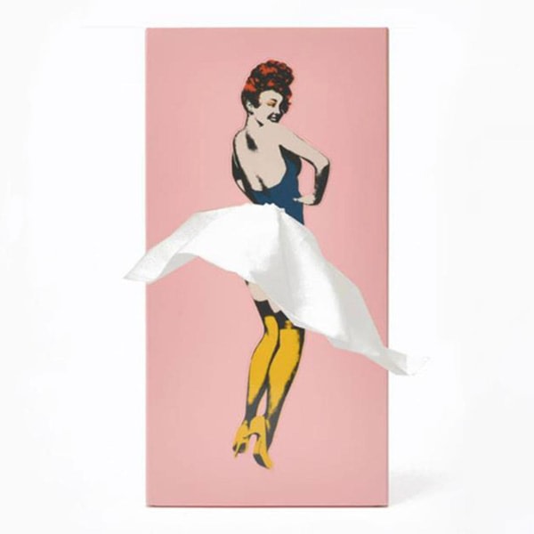 Tyylikäs Girl Tissue Box Retro Tissue Flying Girt Tissue Box, 100% Uusi -ES Pinkki