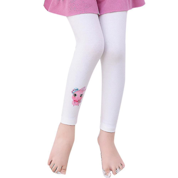 2-12 År Flickor Enhörningstryckta Tights Leggings Byxor White