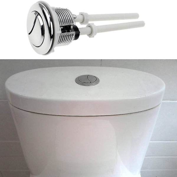 2 delar toaletttryckknappar dubbla spolknappar 38mm Standard krom Silverpläterade wc cisternknappar