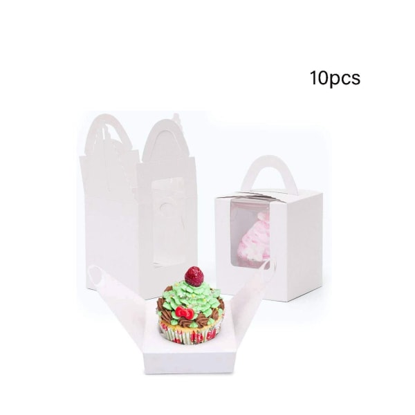 Kakebokser av kraftpapir, cupcake-bokser, engangsbeholdere for hvitt papir