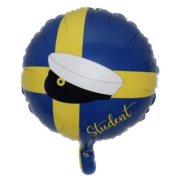 Folieballong Studentmössa Sverige Flagga multifärg