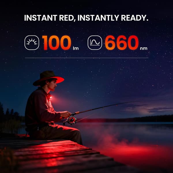 Sofirn ST10 Rechargeable LED Flashlight, 1000 Lumens, 660nm Red Light, USB-C, Magnet and Pocket Clip