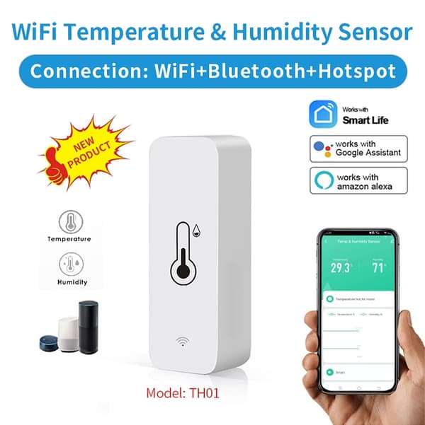 1/2/4-pakning WiFi Termometer Hygrometer Innendørs – Smart Temperaturmåler med App, Alexa & Google 2-Pack