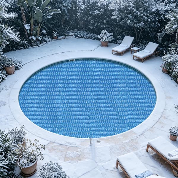 Rund solpoolöverdrag - Isolerande bubbelduk för poolspa, solvärme, avdunstningsreduktion - 240 cm Round-240cm