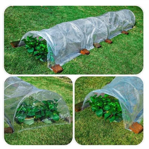 3 Meter Lang Tunneldrivhus – Justerbar Dyrkningsbeskyttelse med Transparent PE til Planter